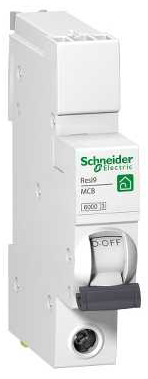 Schneider R9F87106 6A Single Pole 6kA B Curve MCB